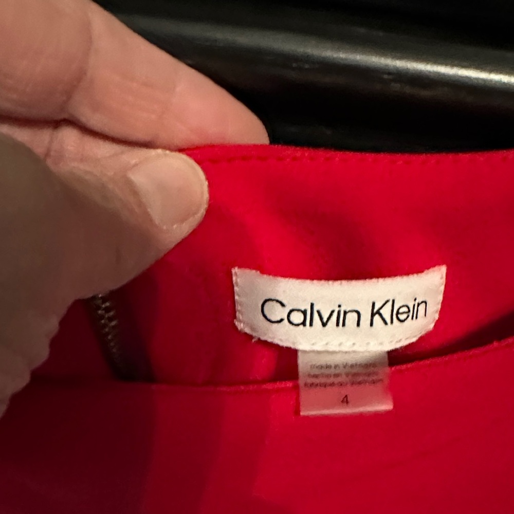 Calvin Klein Collection Red Ruffle Midi Dress - Picture 2 of 3